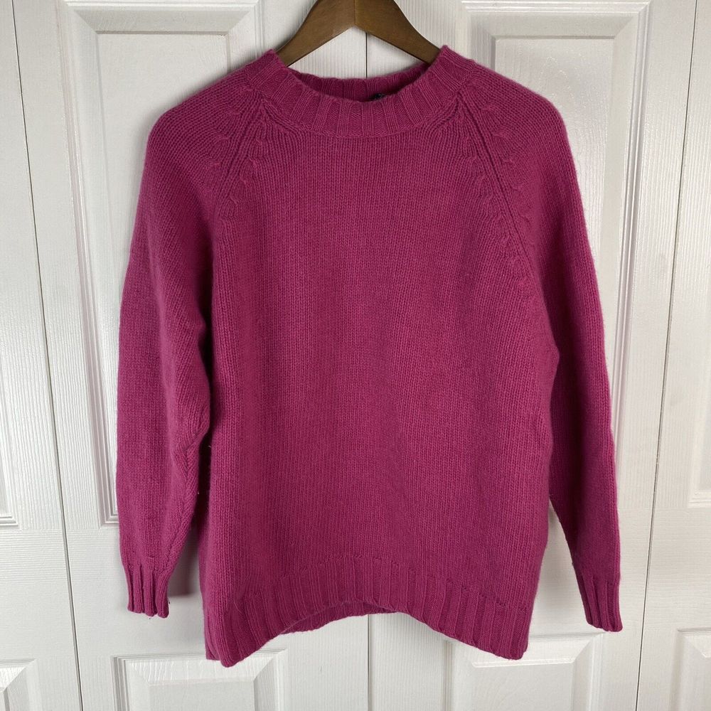 Gap Vintage S Small Wool Angora Sweater Pullover Pink Crew Neck Balloon sleeve